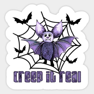 Creep It Real Halloween Bat Sticker